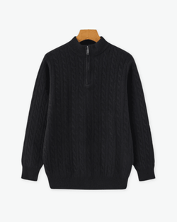 100% Cashmere Woven Half Zip