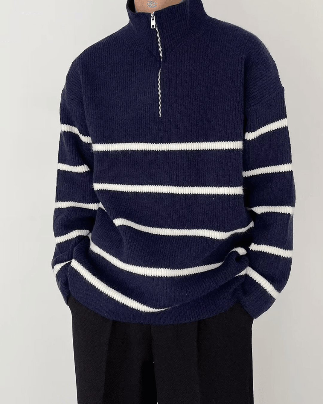 Elio Striped Half Zip