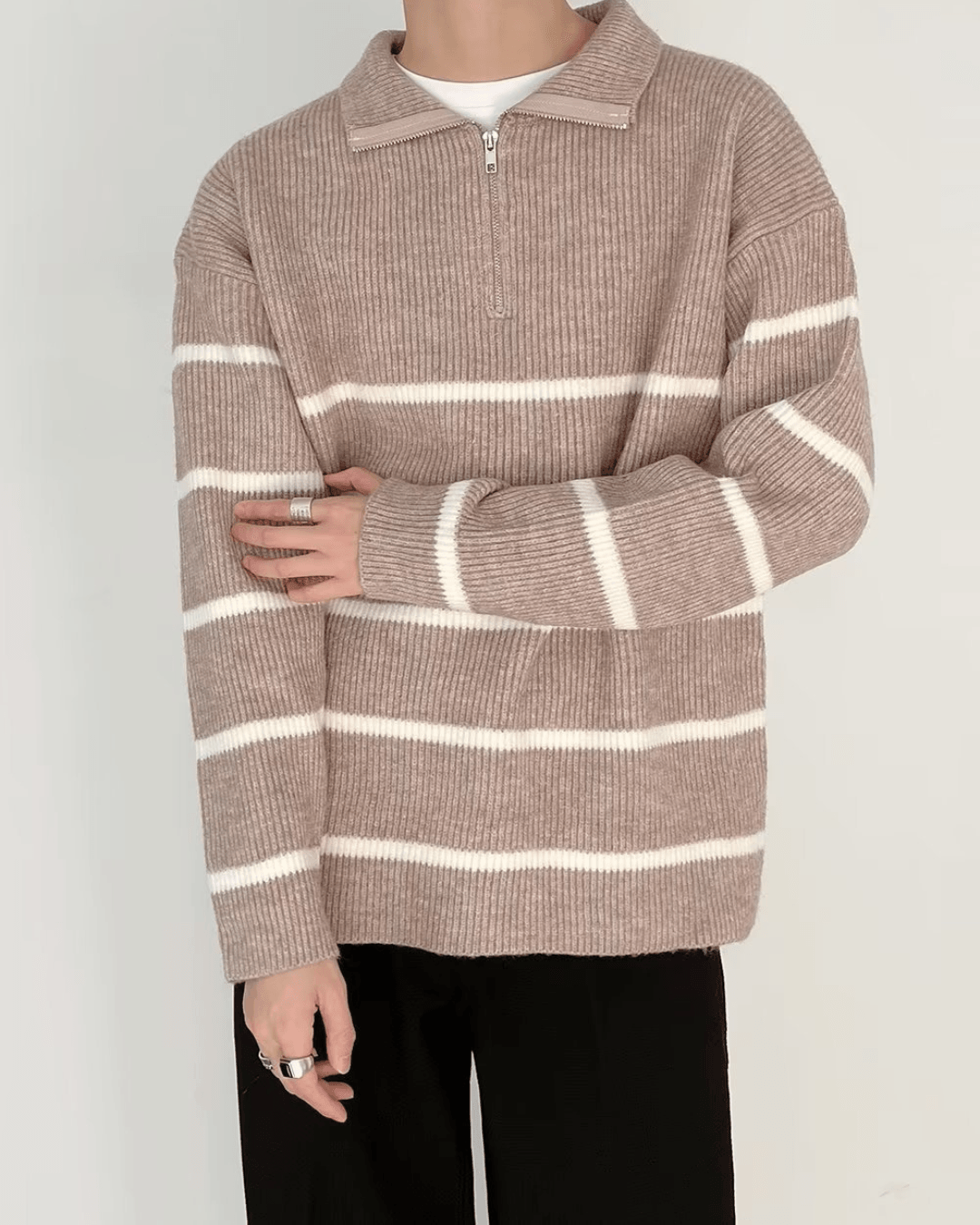 Elio Striped Half Zip