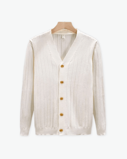 Old Money V-Neck Button-Up Cardigan