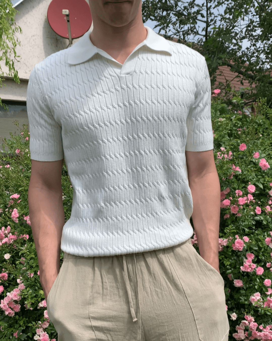 Old Money Lapel Knitted Polo T-Shirt