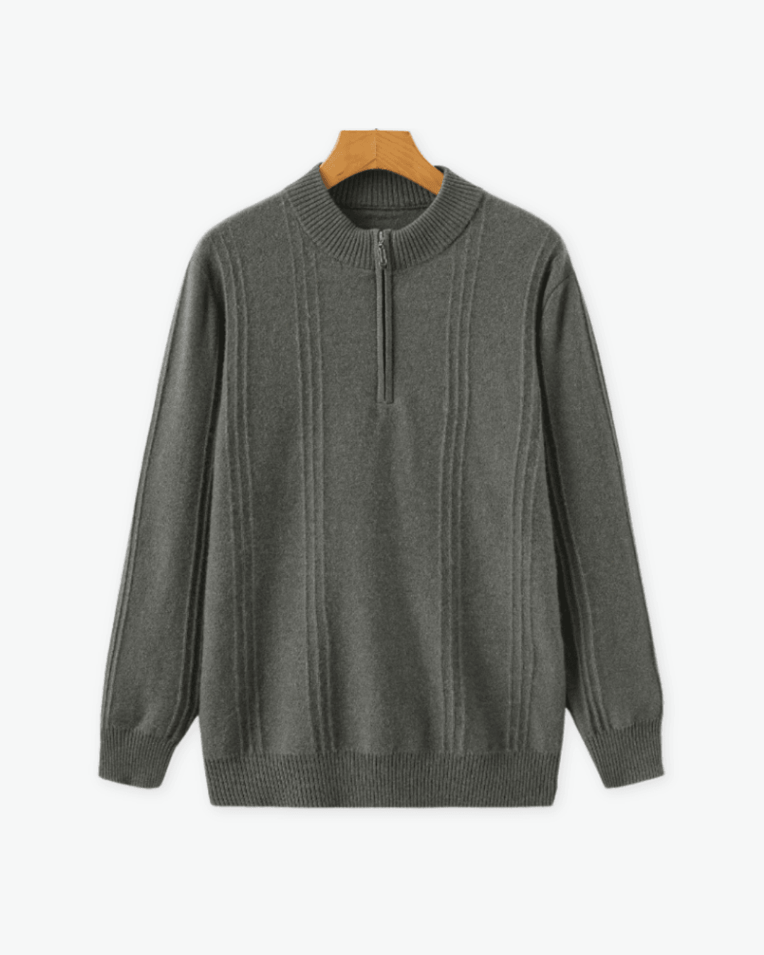 100% Cashmere Ribbed Half Zip