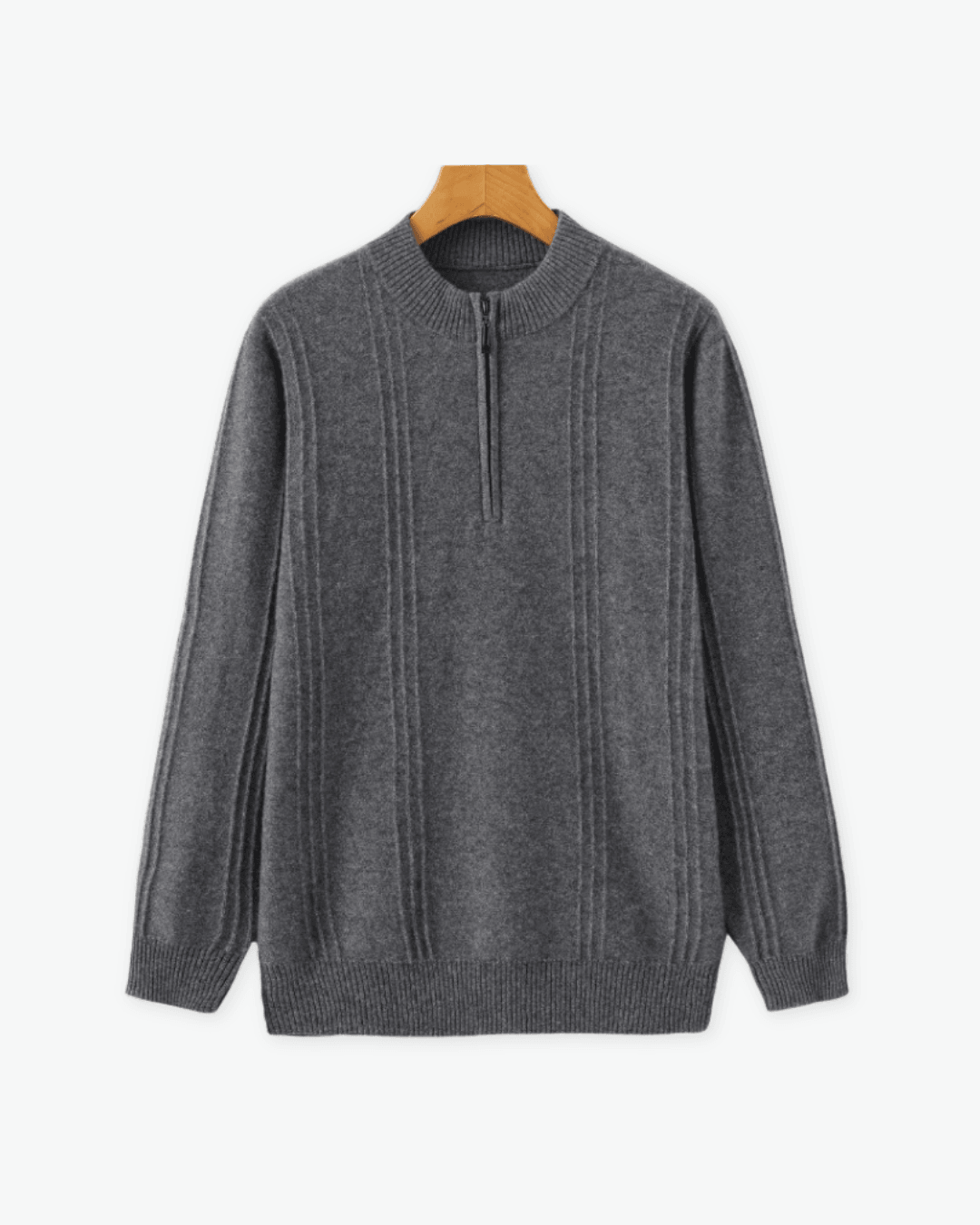 100% Cashmere Ribbed Half Zip