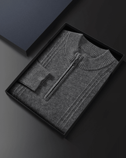 100% Cashmere Ribbed Half Zip